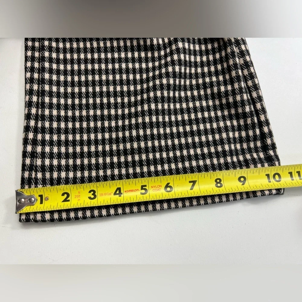 Ann Taylor Houndstooth Wide Leg Trousers Sz 0 Pants Ivory Black Career Preppy - Picture 4 of 10